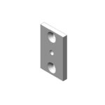 Aluminium plate for wall mounting with 1 thread and 2 mounting holes