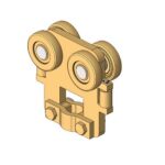 4-wheel trolley without a rotating eye with guide rollers (M16)