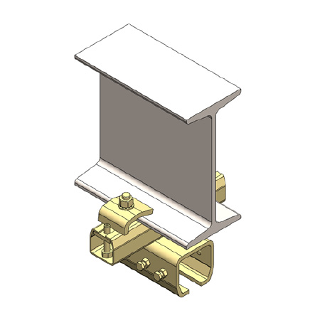 Adjustable joist clamp with splice joist (parallel to I-Beam)