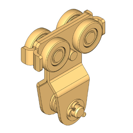 4-Wheel trolley with clevis pin and buffer (plate)