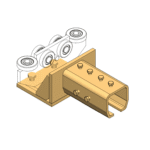 Corner plate with joint for end carriage