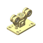 Trolley for cantilever gates with 4 wheels and horizontal wheel