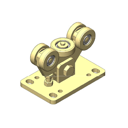 Trolley for cantilever gates with 4 wheels and horizontal wheel