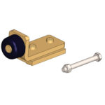 Track end stop with safety bolt